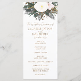 Programa de Cerimônia de Casamento Evergreen de in