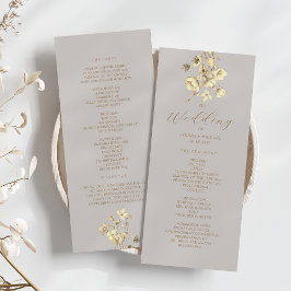 Programa de Cerimônia de Casamento Floral Boho Out