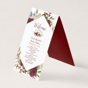 Programa de Cerimônia de Casamento Floral Mistleto