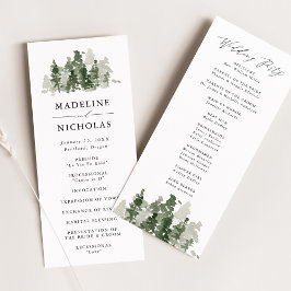 Programa de Cerimônia de Casamento Floresta de Pin