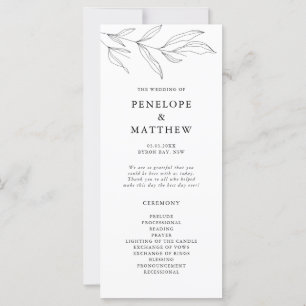 Programa de Cerimônia de Casamento Foliar Foliar d