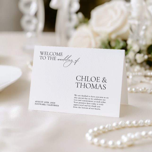 Programa de Cerimônia de Casamento Moderno Elegant (Minimalist Elegant Modern Wedding Ceremony Program)