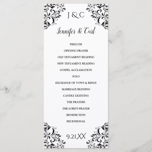 Programa de Cerimônia de Casamento Nadine - Compri (Frente)