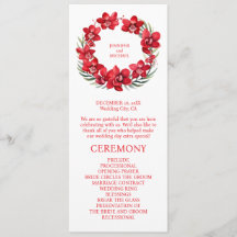 Programa de Cerimônia de Casamento Orquídeas Verme