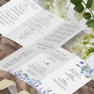 Programa de Cerimônia de Casamento Periwinkle Wild
