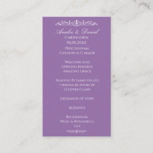 Programa de Cerimônia de Casamento Regency Purple