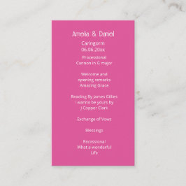 Programa de Cerimônia de Casamento Rosa Framboesa