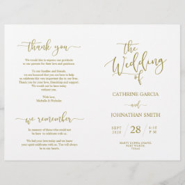 Programa de Cerimônia de Casamento, Script Elegant