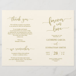Programa de Cerimônia de Casamento, Script Elegant