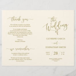 Programa de Cerimônia de Casamento, Script Elegant