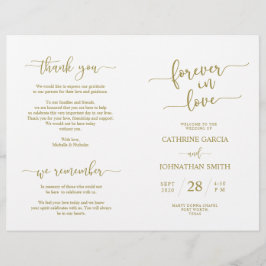Programa de Cerimônia de Casamento, Script Elegant