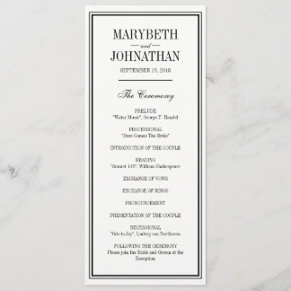 Programa de Cerimônia de Casamento Simples e Elega