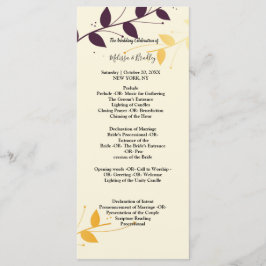 Programa de cerimônia de Folhas de Ouro Roxo Elega