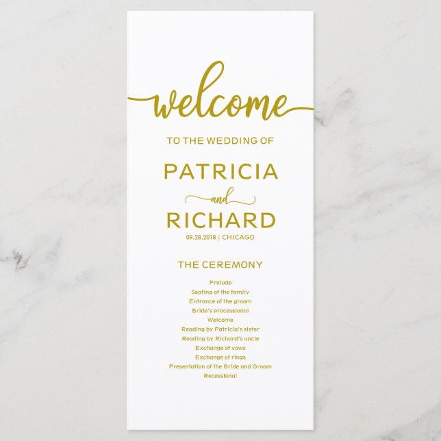 Programa de Cerimônia de Ordem de Serviço de Casam (Frente)