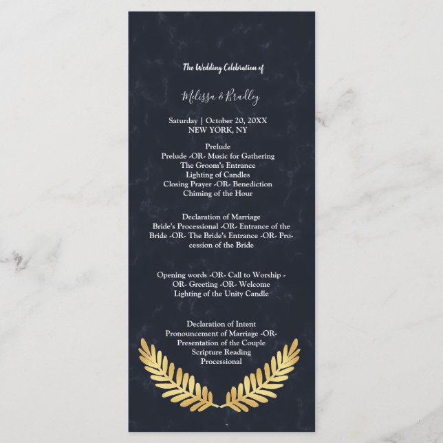 Programa de Cerimônia de Quadro Dourado Costas Nav (Frente)