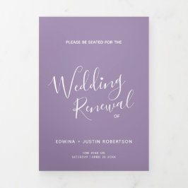 Programa de cerimônia de renovação do casamento ro