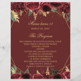 Programa de Cerimônia de rosas vermelhas e Velas d