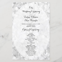 Programa de Cerimônia Floral de Preto e Branco