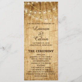 Programa de Cerimônia para o casamento no campo co