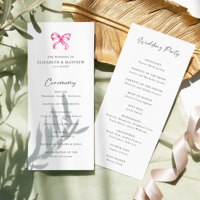 Programa de Cerimônia Simples de Casamento de Arco (Criador carregado)