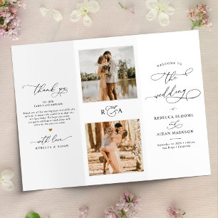 Programa de Cerimônia Simples de Casamento em Tr