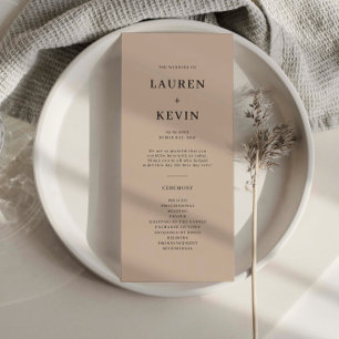 Programa de Cerimônia Simples de Casamento Minimal