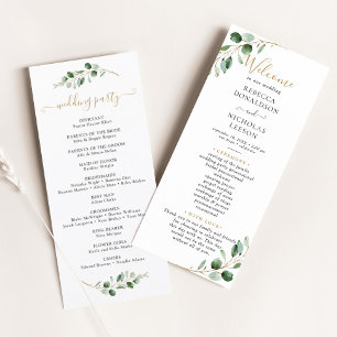 Programa de Cerimônia Simples Eucalyptus Greenery