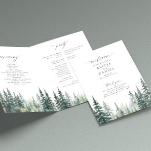 Programa de cerimônias de casamento da floresta de