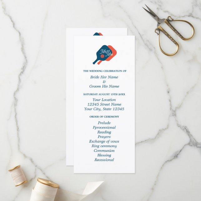 Programa de cerimônias de casamento para amantes d (Frente/Verso In Situ)