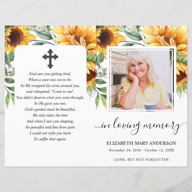 Programa de Cheio Funeral de Fotografia por Cores  (Frente)