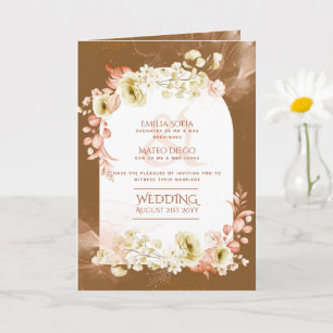 Programa de Convite de casamento Floral Terrestre 