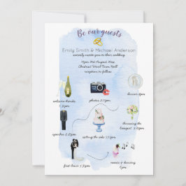 Programa de Convite de Linha do Tempo de Casamento