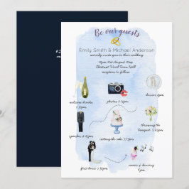 Programa de Convite de Linha do Tempo de Casamento