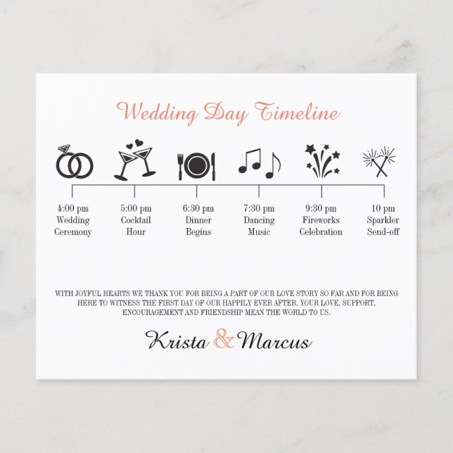 Programa de Cronograma de Casamento de Ícones (Frente)