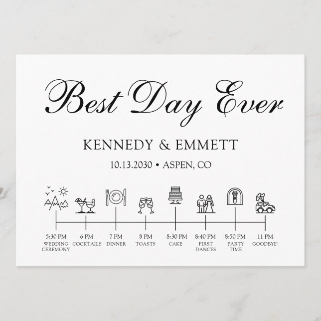 Programa de Cronograma do Dia do Casamento das Mon (Frente)