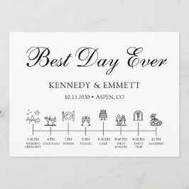 Programa de Cronograma do Dia do Casamento das Mon