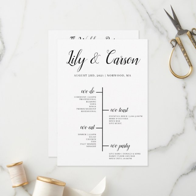 Programa de Cronologia de Casamento do Melhor Dia  (Frente/Verso In Situ)