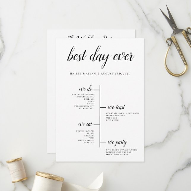 Programa de Cronologia de Casamento do Melhor Dia  (Frente/Verso In Situ)
