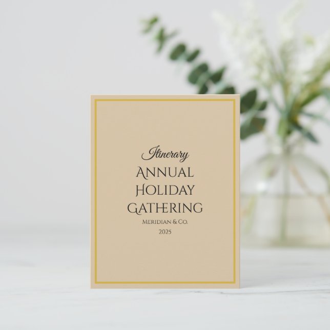 Programa de Evento de Natal Holiday Luxe | Itinerá (Em pé/Frente)