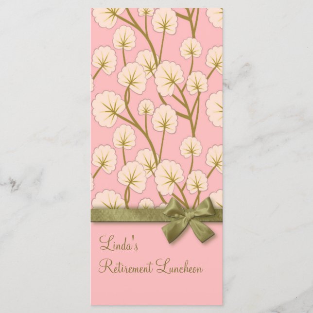 Programa de festa de Buquê de algodão doce (Frente)