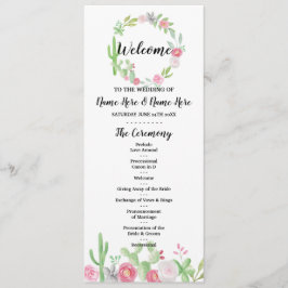Programa de Flores de Cacto de Casamento Fiesta Ca