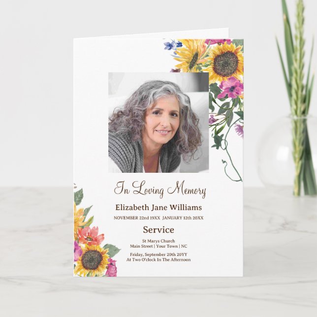 Programa de Foto por Ordem Obituária Funeral (Frente)