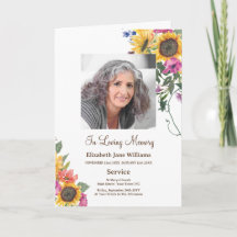 Programa de Foto por Ordem Obituária Funeral