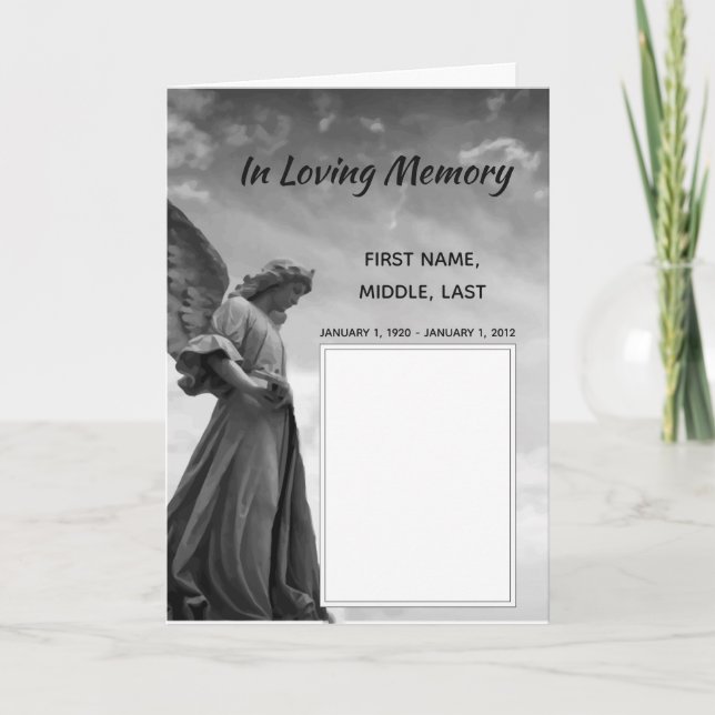 Programa de Funeral Anjo, Escritura, Cristão (Frente)