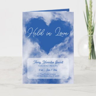 Programa de Funeral BiFold Nuvem do Amor no Coraçã