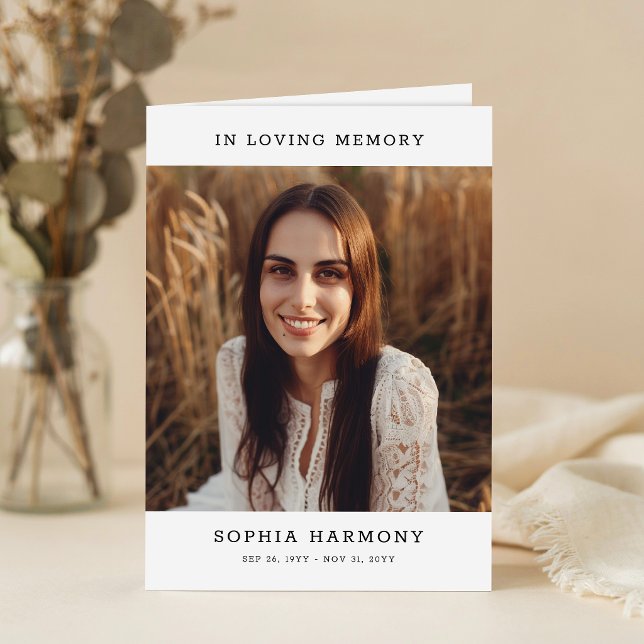 Programa de Funeral com Foto em Memória Amorosa (Criador carregado)