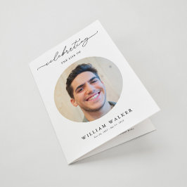 Programa de Funeral de Foto de Celebração Moderna