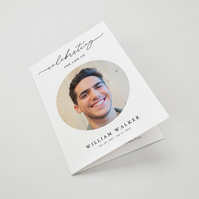 Programa de Funeral de Foto de Celebração Moderna  (Criador carregado)