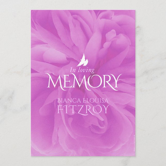 Programa de funeral de rosa púrpura do serviço de  (Frente)