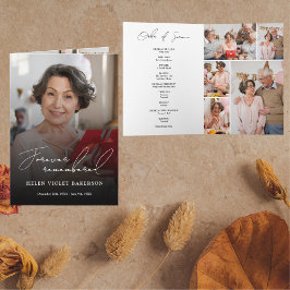 Programa de Funeral Dobrado Foto Script Moderno e